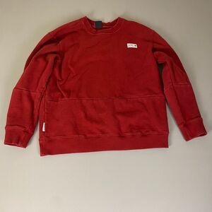 Beardedgoat Red Crewneck Sweatshirt Men's Size Large Cotton Blend Heavy‎ Warm